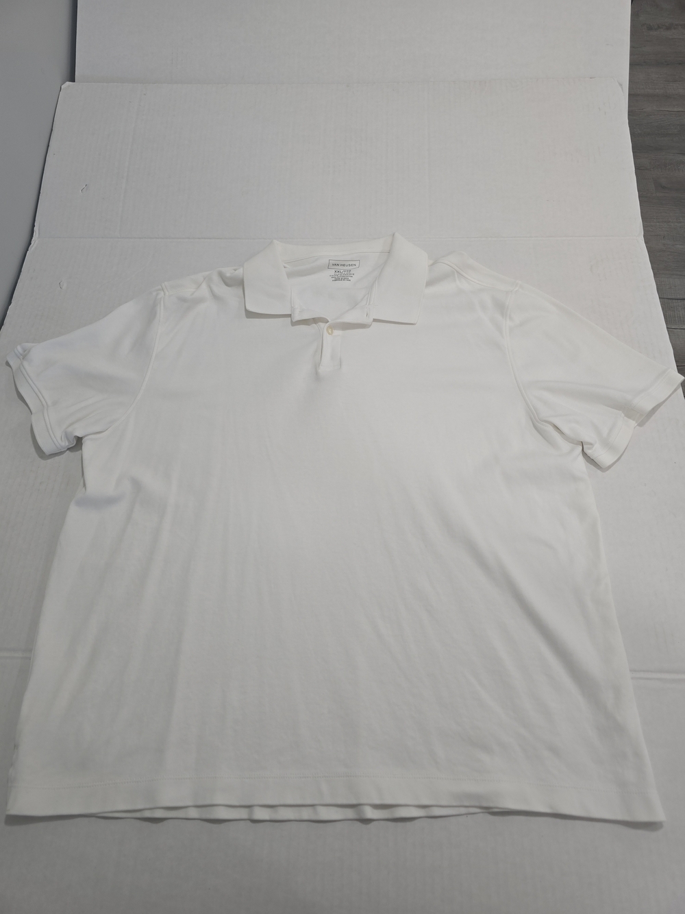 Van Heusen Men's White Polo Shirt - Short Sleeve Collar